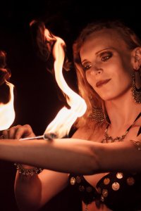 Orientalische Feuershow